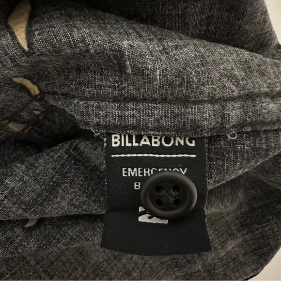 Billabong Mens Tropical Black Button Down Shirt - Picture 10 of 12